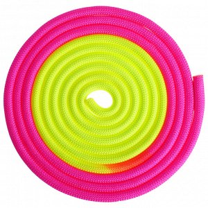 Скакалка гимнастическая утяжелённая, двухцветная, 3 м, 165 г, цвет жёлтый/розовый