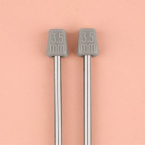 Спицы для вязания, прямые, d=3.5 мм, 35 см, 2 шт.