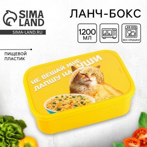 Ланч - бокс прямоугольный «Не вешай лапшу на уши», 1200 мл