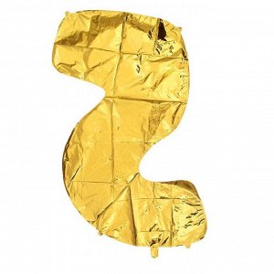 Шар фольгированный 40" "Цифра 5", цвет золотой