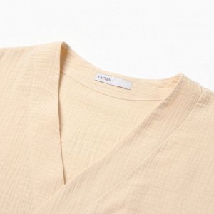 Комплект домашний женский (рубашка на запах, брюки) KAFTAN Basic, молочный