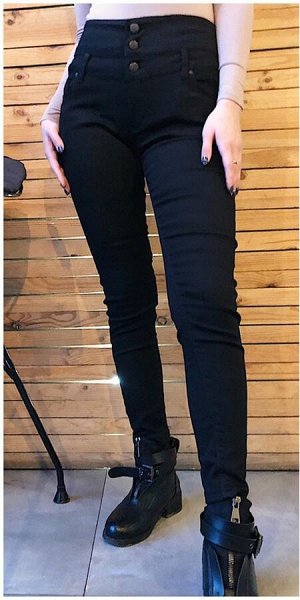 Черные джинсы женские с высокой талией ДК-004850