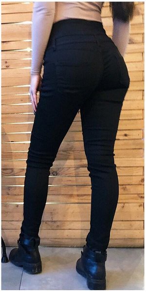 Черные джинсы женские с высокой талией ДК-004850