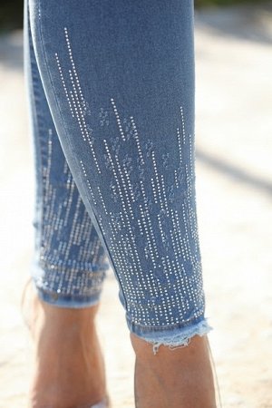 Женские джинсы со стразами КД-301706