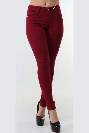 Бордовые женские брюки СТ-004137