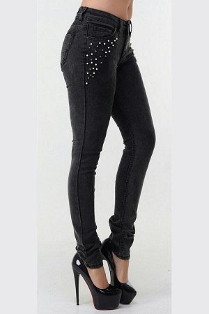 Женские узкие черные джинсы СТ-004133