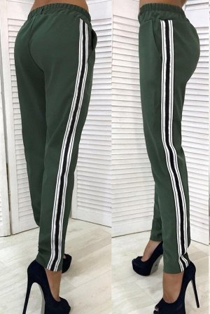 Модные женские брюки с лампасами НБ-1175