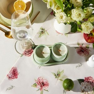 Дорожка на стол Этель Bloom, 40*149 см, 100% хлопок, репс 210 г/м*, белая
