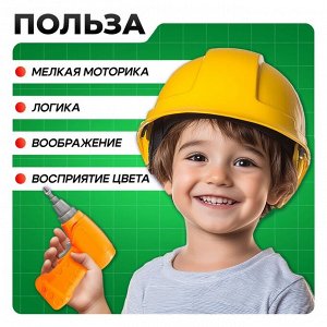 3D-мозаика «Ферма», с шуруповёртом, 6 картинок, 3+