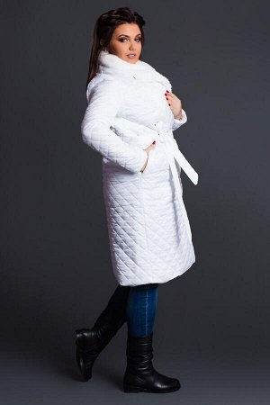 Модное пальто с меховым воротником ЛК-1059