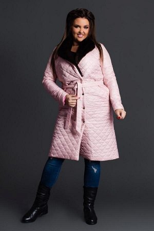 Модное пальто с меховым воротником ЛК-1059