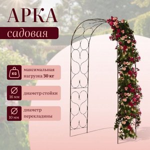 Арка садовая, 230 * 120 * 51 см, для вьющихся растений, металлическая, бронзовая