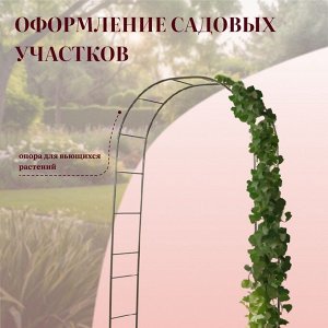 Арка садовая, 240x125x36.5 см, для вьющихся растений, металлическая, бронзовая