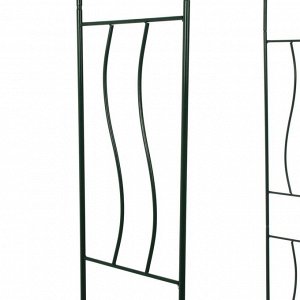 Арка садовая, 240x125x36.5 см, для вьющихся растений, металлическая, зелёная, «Волна»