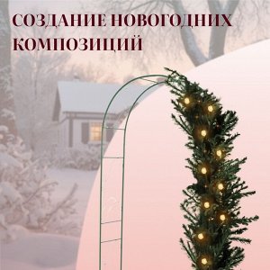 Арка садовая, 240 * 120 * 36 см, для вьющихся растений, металлическая, зелёная, «Вьюнок»