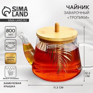 Чайник заварочный с бамбуковой крышкой «Тропики», 600 мл