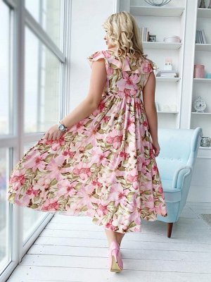 Легкое цветочное платье ЛС-1138-1