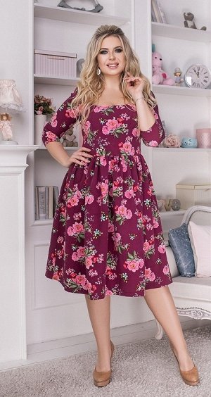 Цветочное платье миди НХ-1182