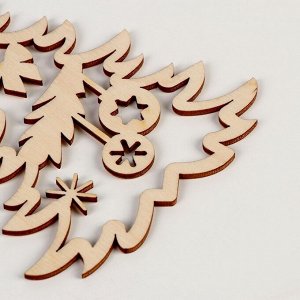 Заготовки для творчества на новый год «Елочки с подвесом», 3 шт.