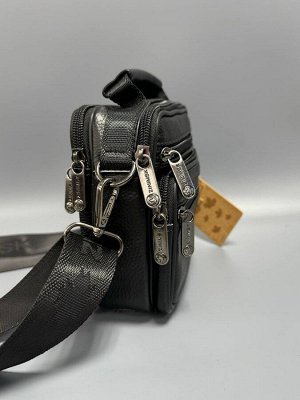 Сумка мужская барсетка черная натуральная кожа