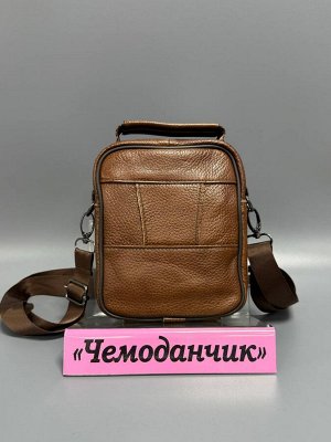Сумка мужская коричневая кожа