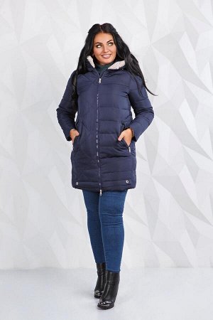 Синяя зимняя куртка женская АД-0013