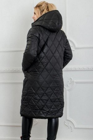 Зимнее стеганое пальто на синтепоне ДЛ-896