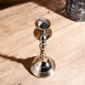 Подсвечник металл на 1 свечу «Античность», алюминий, 9x9x23 см