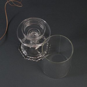 Стеклянный подсвечник на 1 свечу «Бокал на ножке», прозрачный, 18x8.5x5 см