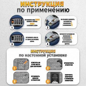 Сейф-ключница кодовая ТУНДРА LIGHT, цвет темно-синий