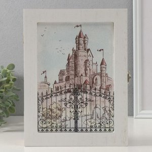 Ключница настенная «Замок. Рисунок карандашом», дерево, 6 крючков, 26?20.3?5.5 см