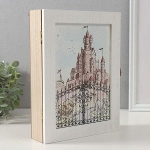 Ключница настенная «Замок. Рисунок карандашом», дерево, 6 крючков, 26?20.3?5.5 см