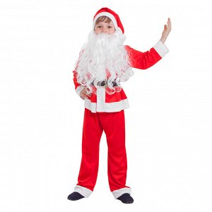 Страна карнавалия Детский карнавальный костюм &quot;Санта-Клаус&quot;, колпак, куртка, штаны, борода, р-р 30, рост 110-116 см
