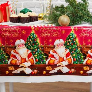 Скатерть «Счастливого Нового Года», Дед Мороз, 182х137см