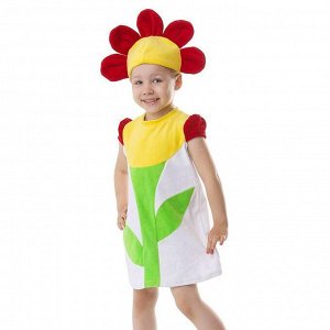 Карнавальный костюм "Цветок", велюр, 1,5-3 года, рост 98 см