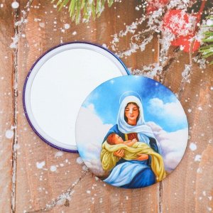 Зеркало в конверте «С Рождеством Христовым», 7 х 7,8 см