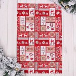 Полотенце &quot;Доляна&quot; Скандинавский рисунок 35*60 см, 100% хл, рогожка 162г/м2