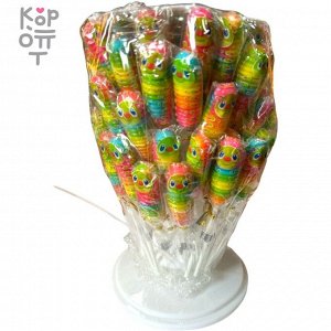 Леденец на палочке с фруктовым вкусом ShangJiaYi Caterpillar Lolipop - Фруктовые Гусенички,