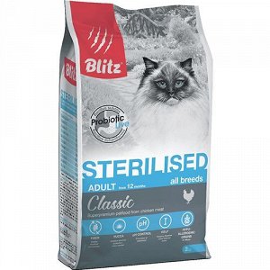Blitz д/кош Classic Sterilised кастр/стерил Курица/Рис 400гр