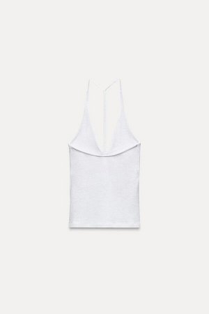 Топ Цвет как на первом фото ТОП С ШЕЙНЫМ ДЕРЖАТЕЛЕМ И РЕМНЯМИ НА СПИНЕ (NECKHOLDER-TOP MIT RIEMEN AM R?CKEN) Топ-халтер с V-образным вырезом. Вырез спинки со сходящимися бретелями. СОСТАВ МАТЕРИАЛА, И