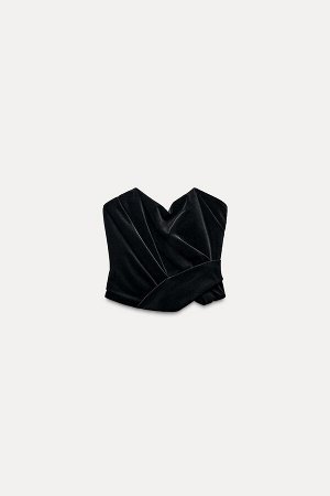 Топ Цвет как на первом фото БАРХАТНЫЙ ТОП С ОТКРЫТЫМИ ПЛЕЧАМИ – ZW COLLECTION (SCHULTERFREIES SAMTTOP – ZW COLLECTION) ЖЕНСКАЯ КОЛЛЕКЦИЯ ZARA Топ с открытыми плечами из бархатной ткани. Вставка из дра