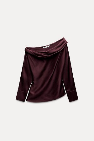 Топ Цвет как на первом фото АСИММЕТРИЧНЫЙ ТОП ZW КОЛЛЕКЦИЯ (ASYMMETRISCHES TOP ZW COLLECTION) ZARA WOMAN COLLECTION Топ из паутинной ткани с добавлением смеси ацетата и вискозы. Асимметричный драпиров