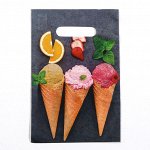 Пакет &quot;Мороженое&quot;, полиэтиленовый с вырубной ручкой
