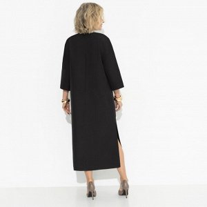 Платье с акцентными элементами из экокожи, Деловая леди (black)