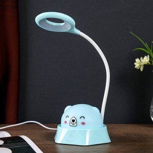 Лампа настольная-ночник "Радостный мишка" LED 5Вт голубой 14х18х41 см.
