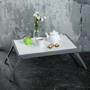 Столик для завтрака "Ренессанс", 60х40 см, цвет серый, массив ясеня