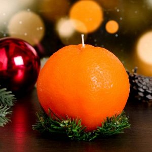Декоративная свеча "Новогодний апельсин", крупный, 1 шт