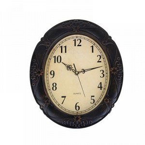 Часы настенные, серия: Классика, Таупо, овальные, рама с узором, 26х31 см