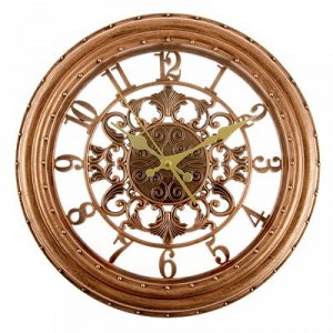 Часы настенные, серия: Интерьер, Флокс, бронзовые, d=35 см