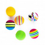 Игрушка для кошек &quot;Шарики воздушные&quot;, набор 6 шт, ? 3,5 см, микс цветов